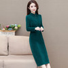 QYM H1601-Y时尚加厚连衣裙仿貂绒保暖复古旗袍裙 商品缩略图3