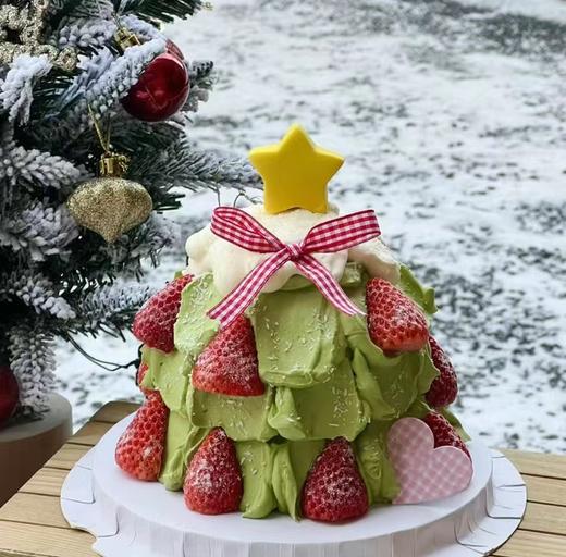 狮子家-圣诞主题蛋糕 开心草莓圣诞树蛋糕 聚会 仪式感必备 健康甜品 商品图0