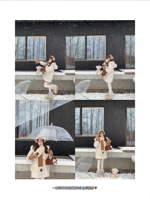 金蘑菇菇 小狐狸的雪季/ 狐狸羽绒+小绵羊外套+Gucc开衫+麂皮半裙 商品图5