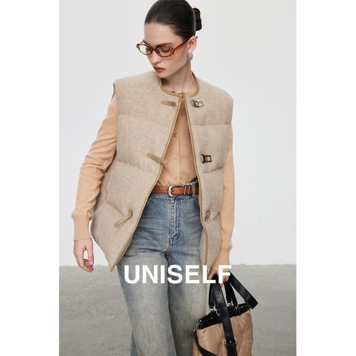 高密羊毛鹅绒马甲女2023秋冬新款设计感时尚轻奢羽绒外套 商品图3