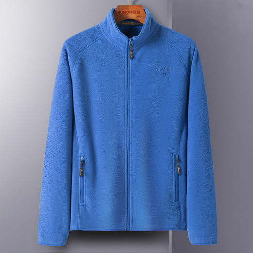 【摇粒绒】罗蒙外套男秋季新款纯色休闲通勤百搭抓绒衣男士外套 商品图2