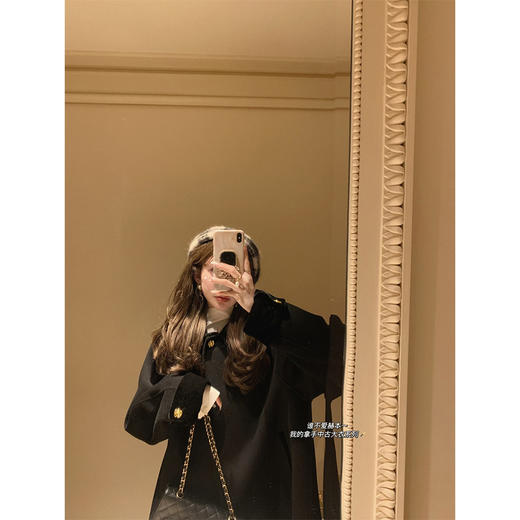 金蘑菇菇 巴黎旧梦 中古大衣系列/ 优雅赫本风娃娃领双面呢大衣 商品图2