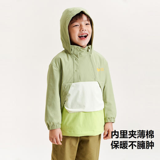 迷你巴拉男童连帽外套春新款宝宝时尚撞色保暖儿童便服 商品图2