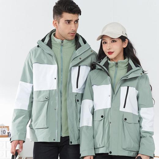 秋冬新款户外防水冲锋衣男女两件套三合一加厚保暖接缝压胶登山服 商品图3