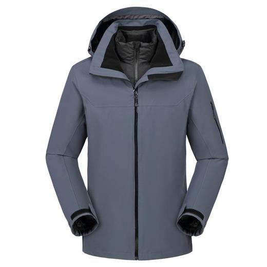 新款户外羽绒内胆冲锋衣男两件套三合一羽绒服接缝压胶防风防水防水登山服 商品图4