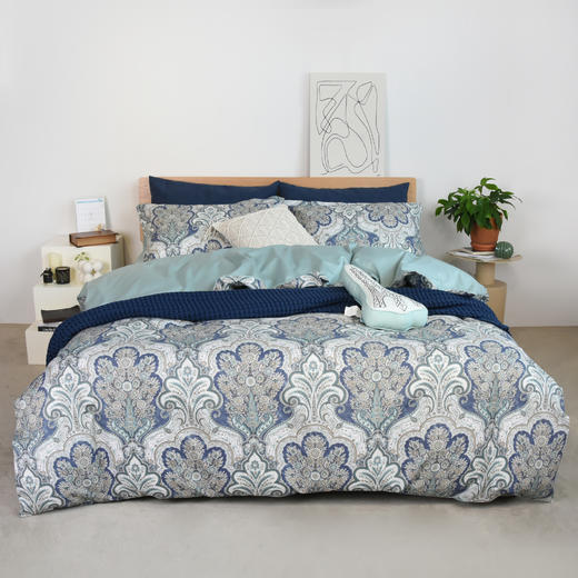 60S贡缎印花四件套 乔丹娜同款（红色）欧美大花型 商品图1