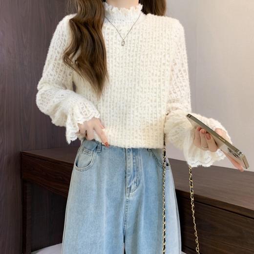 Im Presionismo加绒宫廷风蕾丝打底衫 商品图1