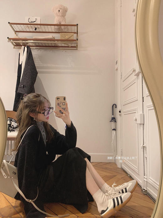 金蘑菇菇 Parallele日落威尔顿 衬衫套组/ 知性风u领毛衣叠穿衬衫 商品图1