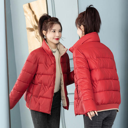 百媚生 加厚短款棉服立领小棉袄XY312 商品图2