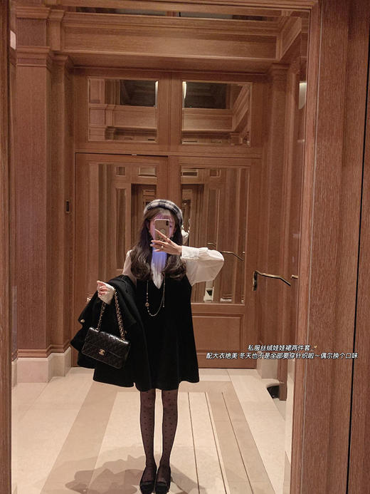 金蘑菇菇 巴黎旧梦 中古大衣系列/ 优雅赫本风娃娃领双面呢大衣 商品图3