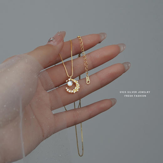 【灿烂银河】S925银星月月光石项链【YXS-A2380】 商品图2