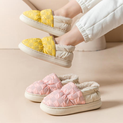 羽绒棉拖鞋女秋冬季包跟防滑室内家居家用加厚保暖情侣外穿棉鞋男 商品图3