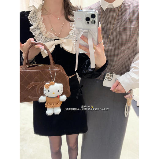 金蘑菇菇 All you need is dress miu年末丝绒组/ 复古收腰连衣裙 商品图1