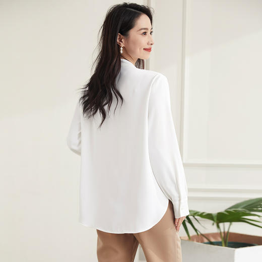 【系带飘带领】罗蒙四季款女士长袖衬衫简约舒适易打理职场百搭衬衫女 商品图1