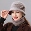 ALBB-保暖兔毛帽中老年人妈妈帽子秋冬季女士围脖两件套冬天盆帽 商品缩略图0