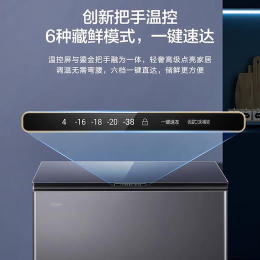 海尔（Haier）冰柜家用241升大容量 风冷无霜冷藏冷冻转换冷柜 一级能效深冷速冻雪柜BC/BD-241WGHEB1 商品图2