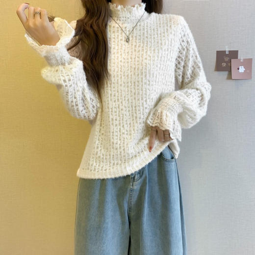 Im Presionismo加绒宫廷风蕾丝打底衫 商品图2