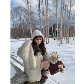 金蘑菇菇 香香羽绒三件套/ 宽松设计感精致夹棉外套