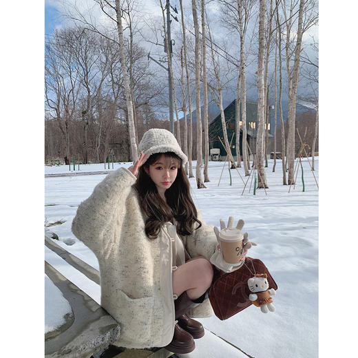 金蘑菇菇 香香羽绒三件套/ 宽松设计感精致夹棉外套 商品图0