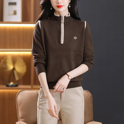 半拉链立领毛衣，高级感内搭保暖打底衫CC-NN-2349 商品图3