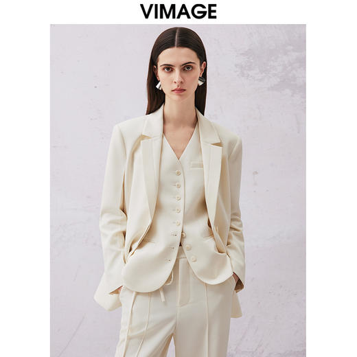 VIMAGE纬漫纪春季新款简约通勤西装外套女V2103705 商品图5