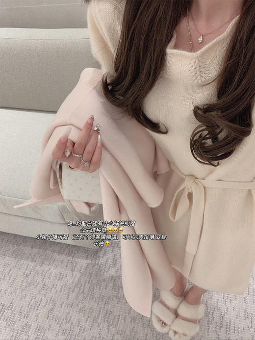 金蘑菇菇 佩里斯恋人/ 两版本 秋冬氛围感袖套毛衣 商品图4