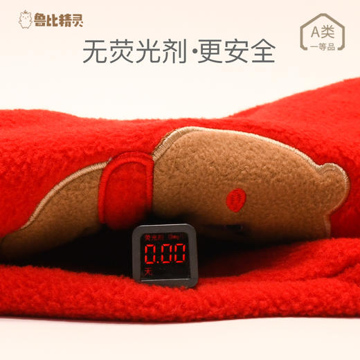 【送帽子】宝宝连体衣满月百天周岁爬爬服红色送福小熊婴儿拜年服摇粒绒哈衣 商品图2