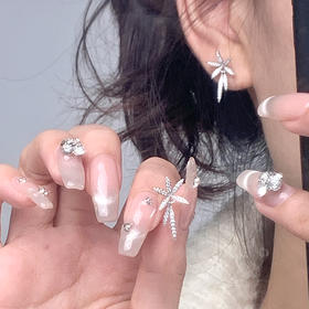 KADER卡蒂罗 花叶光影耳钉 S925银灵动诗意雨林气息设计流苏耳饰 氧气少女浪漫风闪耀配饰青春活力 闺蜜同款女生款