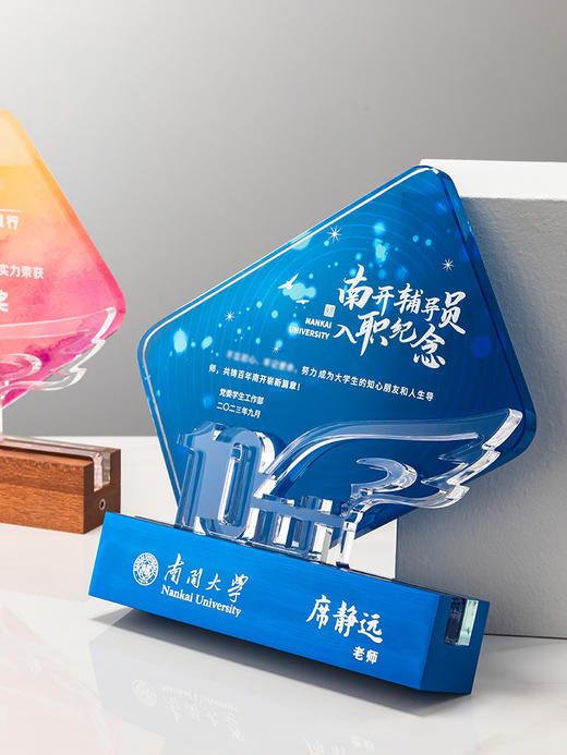 彩印水晶奖杯定制定做高档创意奖杯奖牌金属玻璃优秀员工年会纪念 商品图2