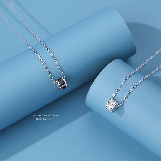 【小蛮腰】S925银镶钻黑白锆石项链【YXS-A1225】 商品图0