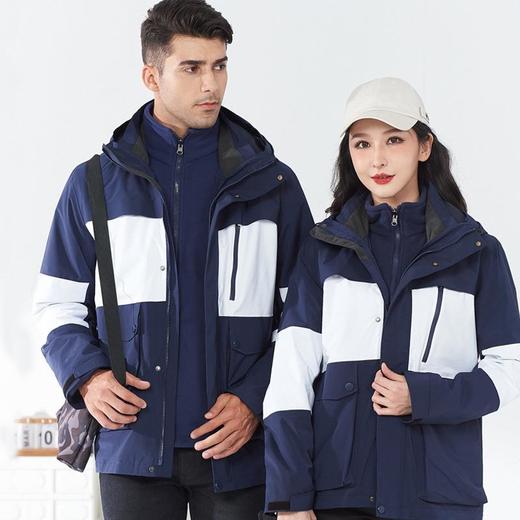 秋冬新款户外防水冲锋衣男女两件套三合一加厚保暖接缝压胶登山服 商品图1