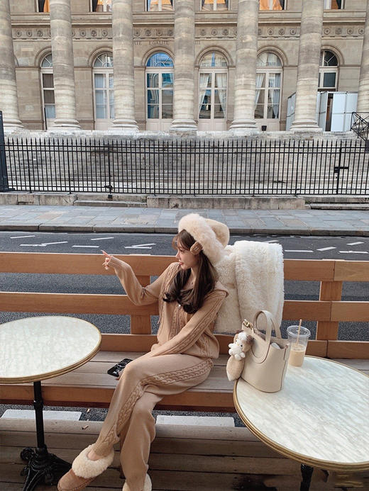 金蘑菇菇 bc线 北欧手作绞花系列/设计感针织裤 商品图5