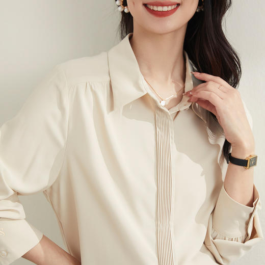 【商务通勤】罗蒙四季款女士长袖衬衫简约大众职场通勤舒适百搭衬衫女 商品图4