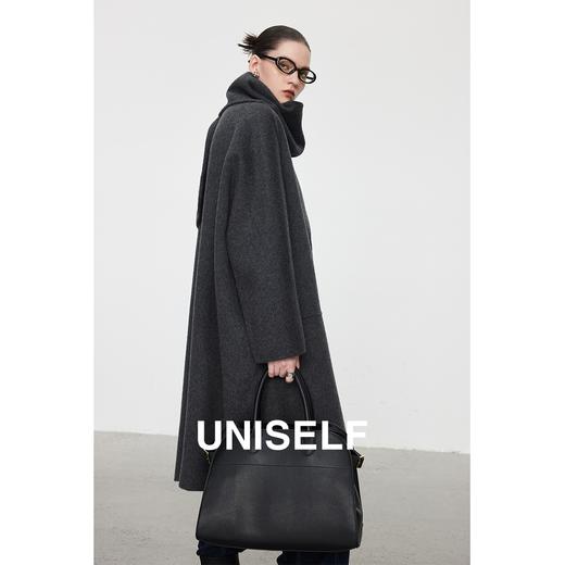 原形羊毛围巾呢子大衣女2023秋冬新款宽松时尚毛呢外套 商品图2