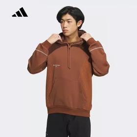 Adidas/阿迪达斯卫衣男子冬新款加绒保暖连帽针织休闲运动套头衫IQ1365