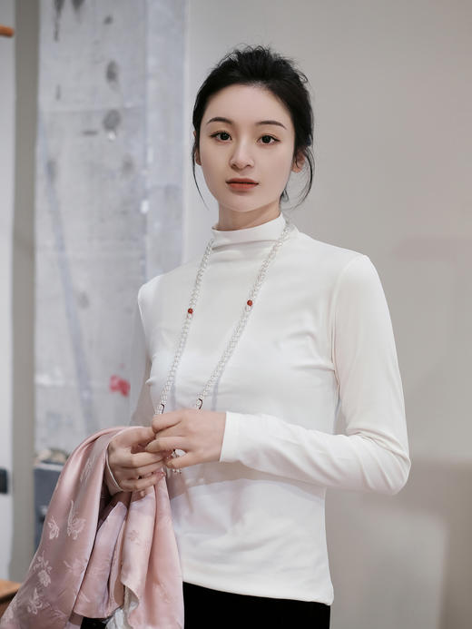 盛唐牡丹 |艾蒂芮拉| Tencel莫代尔新疆长绒棉高领打底衫 商品图3