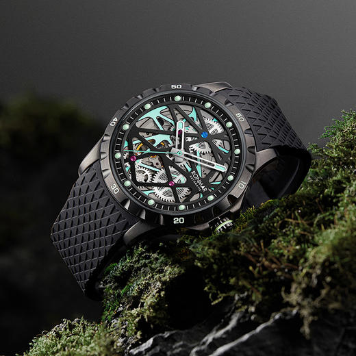 朗玛 RONMAR 遁天系列男士全自动机械手表胶带潮流运动腕表 RM-007 商品图2