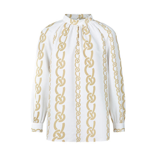 HeyDress龙纹印花衬衫法式宽松立领中国风衬衣别致叠穿上衣 商品图4