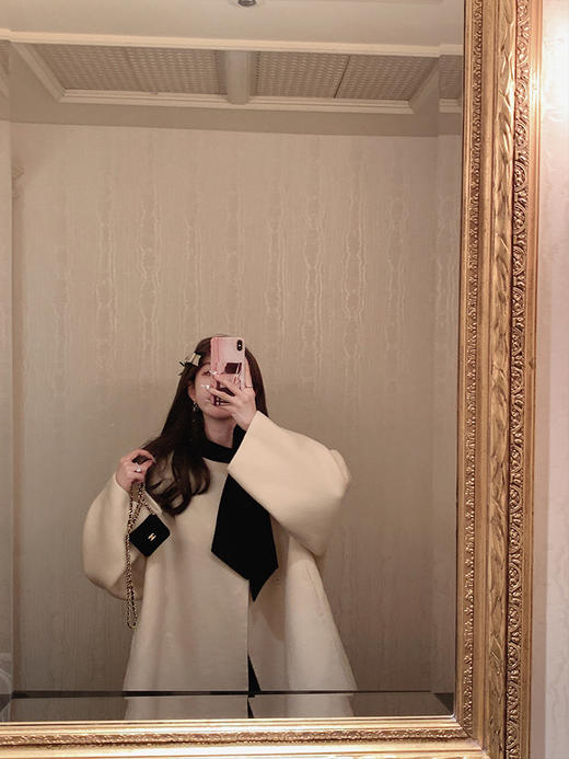 金蘑菇菇 loire梦回赫本 羊绒大衣组/ 复古甜轻优雅双面呢大衣 商品图0