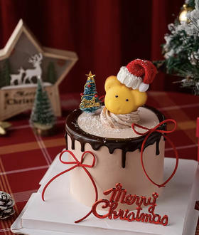 圣诞小熊（圣诞帽造型随机装饰）