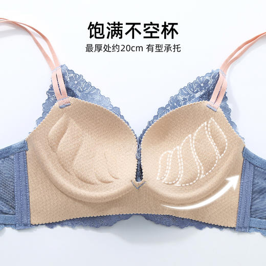 熳洁儿 交叉美背文胸夏透气小胸聚拢无钢圈上托蕾丝女士胸罩内衣女21251560 商品图1