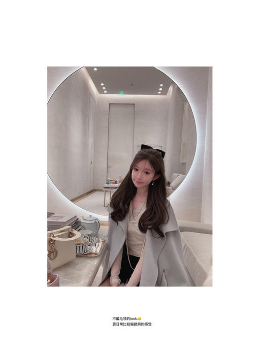 金蘑菇菇 Ombres玉兔 lp小斗篷系列/ 10羊绒狐狸毛领双面呢大衣 商品图1