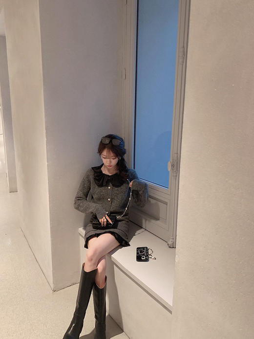 金蘑菇菇 元英妹妹系 新季微甜白兰地 / 乖甜减龄内搭毛衣+半裙 商品图4