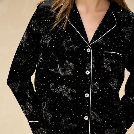 Solo seta重磅真丝睡衣套装女桑蚕丝星座印花丝绸家居服2025新 商品图3