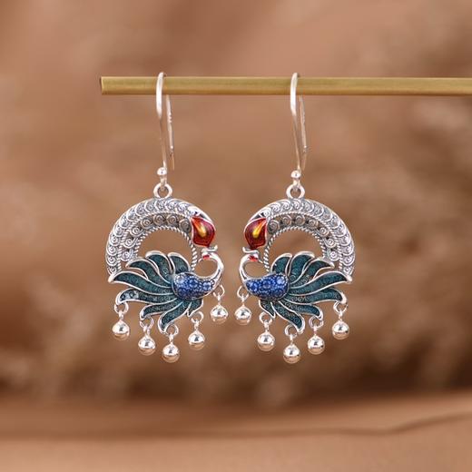 【凤凰倾城】S925银民族凤凰耳坠吊坠 【SCH-SY17107】 商品图1