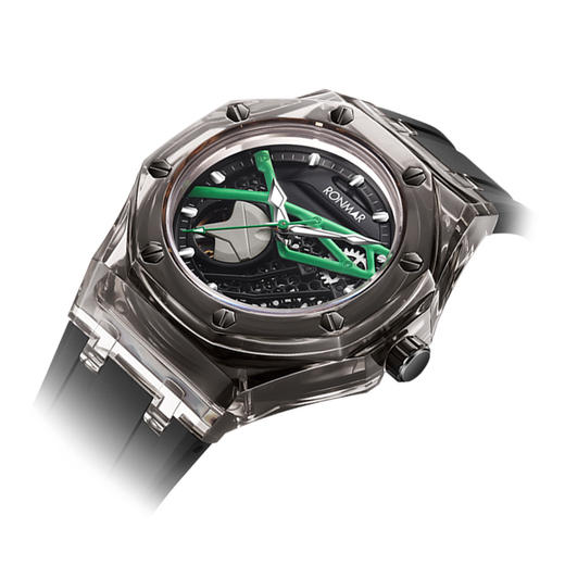 朗玛 RONMAR MotoX机车系列自动机械机芯腕表镂空透明潮流运动手表 商品图6