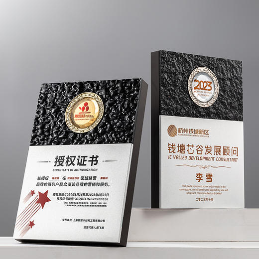 优秀经销商奖牌牌匾订制定做浮雕工艺金属奖杯定制签约书荣誉证书 商品图1