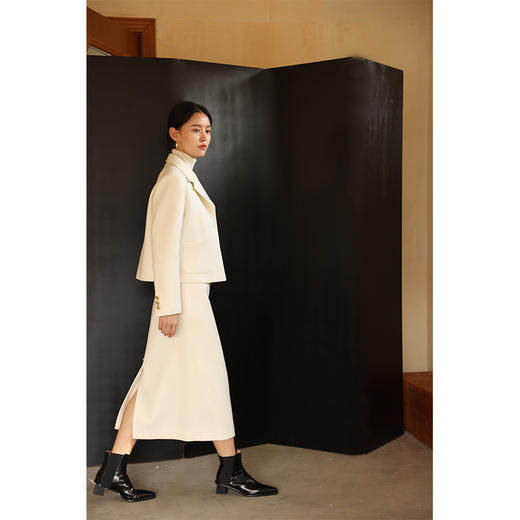 HeyDress小香风半身裙女秋冬高腰显瘦直筒a字半裙毛呢羊毛气质裙 商品图1