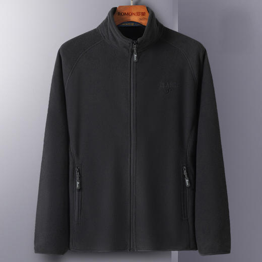 【摇粒绒】罗蒙外套男秋季新款纯色休闲通勤百搭抓绒衣男士外套 商品图4