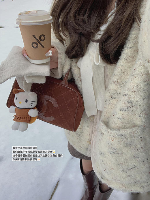 金蘑菇菇 香香羽绒三件套/ 宽松设计感精致夹棉外套 商品图2